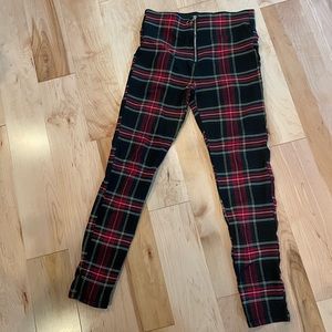 Shine star brand Christmas holiday plaid stretch pants jeggings